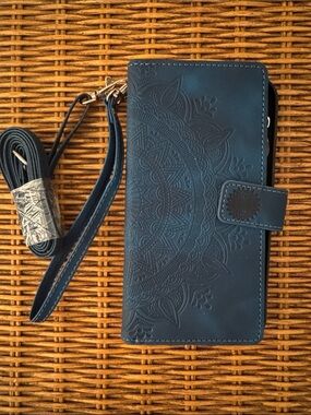Dteck iPhone 16 Plus Embossed Mandala Phone Wallet Crossbody